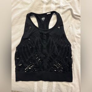 Alo ripped cropped top size M. Black